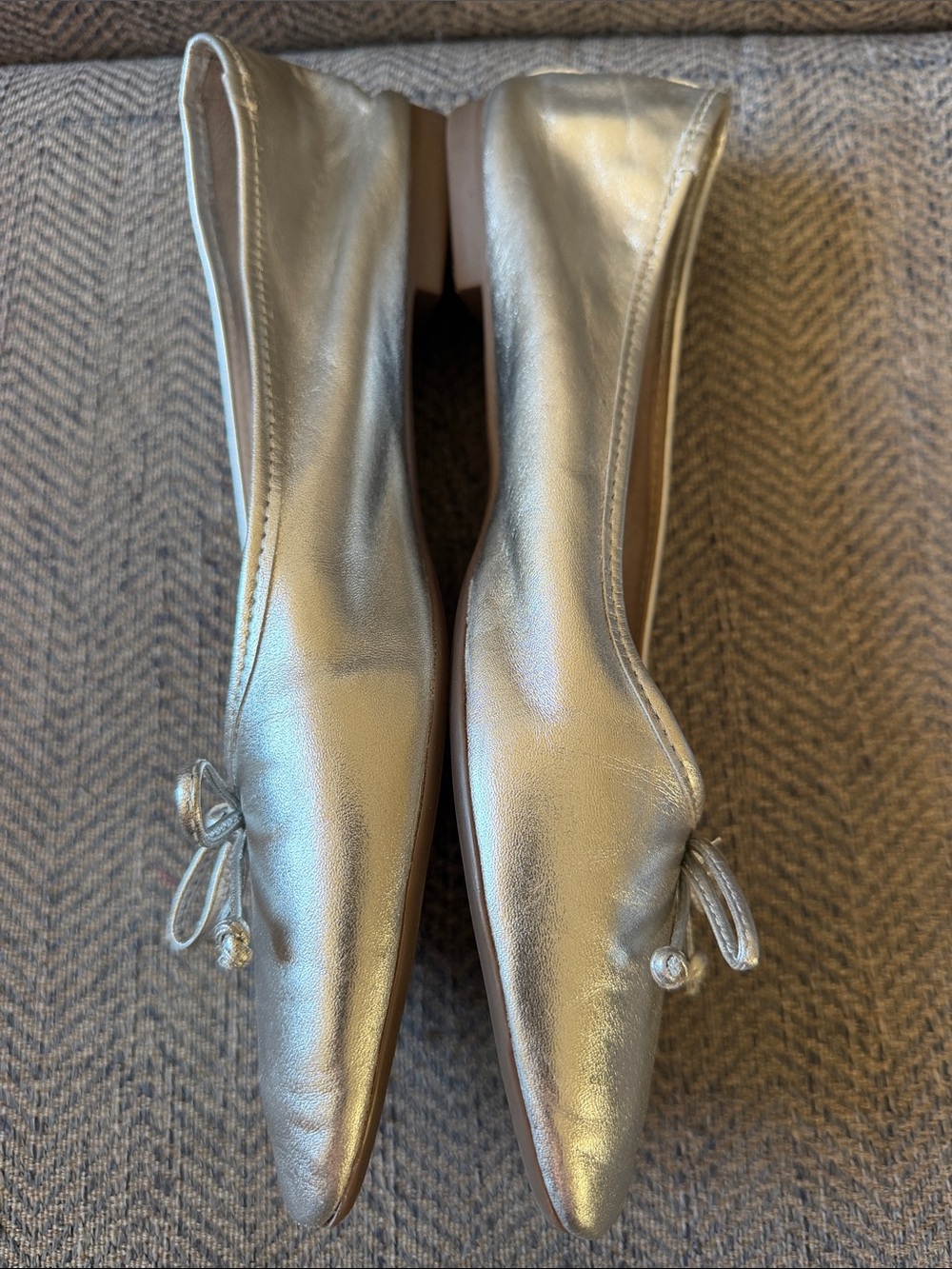 SCHUTZ ARISSA SILVER LEATHER BALLET FLAT SIZE: 9B - Picture 8 of 12